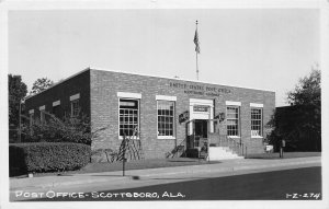 J49/ Scottsboro Alabama RPPC Postcard c1940s Cline U.S. Post Office  58