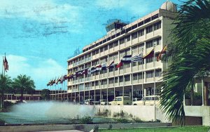 VINTAGE POSTCARD INTERNATIONAL AIRPORT HOTEL AT SAN JUAN PUERTO RICO 1960s