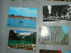 VINTAGE 14 POSTCARDS 1 FROM US AND  THE REST OUTSIDE THE US ALL HAVE WRITING 