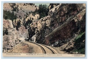 c1910's Railroad Train Scene In Montana Canyon Montana MT Unposted Postcard