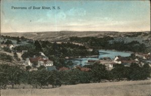 Bear River Nova Scotia Panorama Birdseye View c1900-20s Vintage Postcard