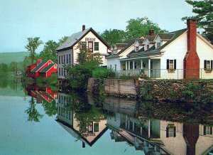 VINTAGE POSTCARD CONTINENTAL SIZE OLD MILL POND LONDONDERRY VERMONT