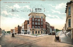 Macon GA Cotton Ave South c1910 Postcard