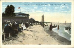 Hammond IN Lake Front Park Beach c1920 Postcard