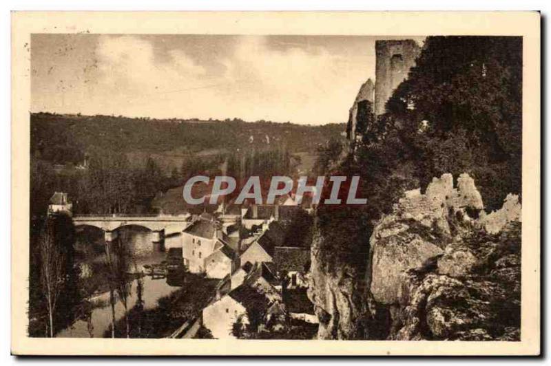 Angles on & # 39anglin Old Postcard The feudal castle and & # 39anglin