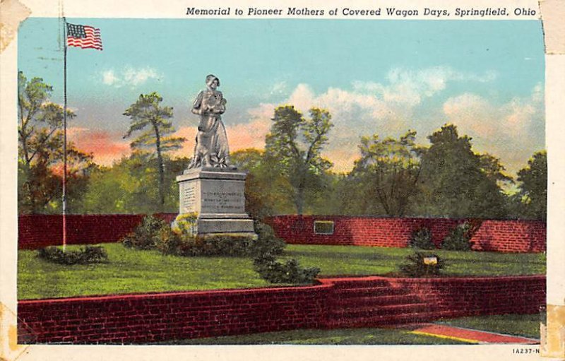 Memorial to Pioneer Mothers of Covered Wagon Days Springfield, Ohio OH