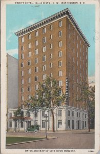 Postcard Ebbitt Hotel Washington DC 1928