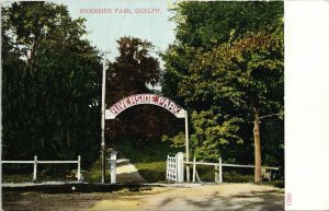 Guelph Ontario Riverside Park Sign Unused A.L. Merrill Postcard G20