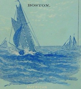 1870's-80's Anthony Crosby Gent's Furnishing Goods American Sailboat Sea P67