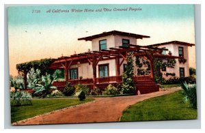 Vintage 1910's Postcard California Winter Home Vine Pergola