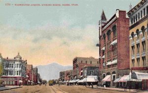 Washington Avenue Looking North Ogden Utah 1910c postcard