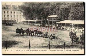 Old Postcard Saumur Horse Equestrian School & # cavalry 39application militar...