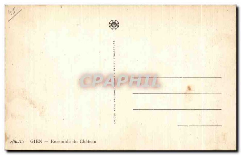 Old Postcard Gien Ensemble du Chateau