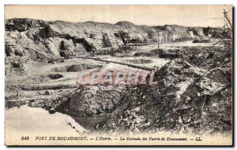 Postcard Old Army War 1914 Fort Douaumont The entrance