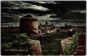 Fort Frederick Kingston Ontario Night Scene Postcard H77