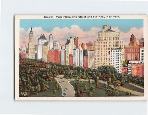 Postcard Central Park Plaza New York City New York USA