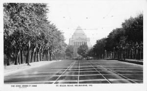 Melbourne Victoria Austrailia St Kilda Rd Real Photo Antique Postcard K13171