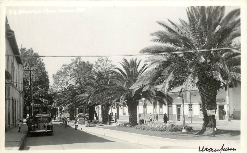 RPPC Postcard Palm Lined Street Uruapan Michoacán Mexico c1940 Unposted