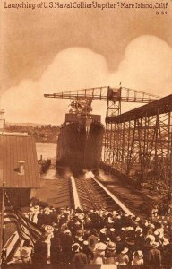 Mare Island Navy Yard California Launching US Naval Collier Jupiter PC AA16