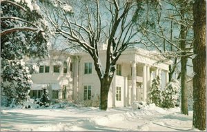IL Postcard Naperville Willoway Manor Restaurant Winter Snow Scene Advertising 