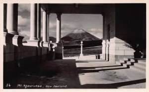 Mt. Ngauruhoe, New Zealand, Early Real Photo Postcard, Unused