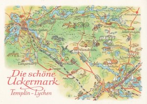 Die Schone Uckermark Templin Lychen Netzow Deer Lychen German Karte Map Postcard