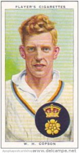 Player Cigarette Card Cricketers 1938 No 5 W H Copson Derbyshire