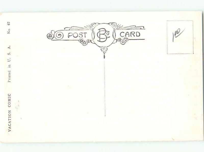 Bamforth Comic FAT WOMAN EATING DINNER AB9719