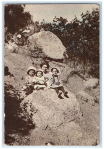 1913 Cheyenne Canyon Colorado Springs Burns Family Girls View CO RPPC Photo