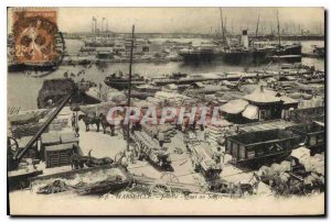 Old Postcard Marseille Joliette dock in Sulfur