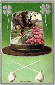 St. Patrick's Day Landscape Garden Flowers Greetings & Wishes Postcard