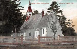 Bobcaygeon Ontario Canada birds eye view Christ Church antique pc Z18674