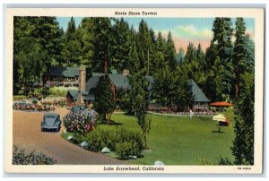 c1940 North Shore Tavern Classic Cars Lake Arrowhead California Vintage Postcard