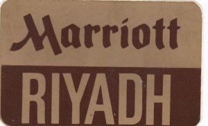 Saudi Arabia Riyadh Marriott Hotel Vintage Luggage Label sk3524