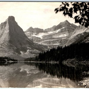 1910s Birds Eye Glacier National Park? RPPC Scenic Mountain Lake Real Photo A143