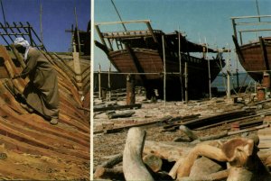 Kuwait, Kuwait City مدينة الكويت, Traditional Shipbuilding (1986) Postcard