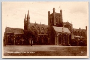 1910's Chester Cathedral From North Building Grounds Real Photo RPPC Postcard