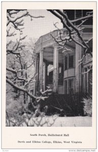 ELKINS, West Virginia, 1940-1960's; South Porch, Halliehurst Hall, Davis And ...