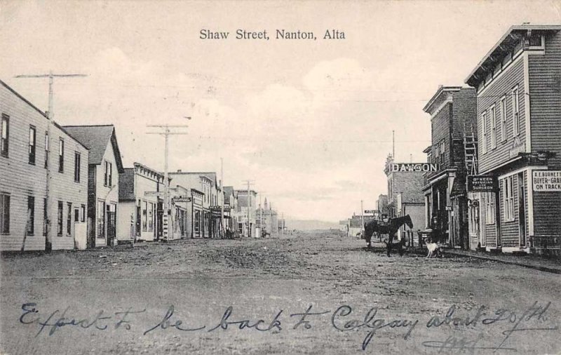 Nanton Alta Canada Shaw Street Surgeon Office Vintage Postcard JI657923