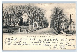 c1910 Main & High Strs, Orange, N.J. Postcard F184E