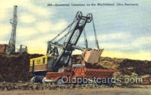 Quarrying Limestone on the Marblehead, Ohio, USA Peninsula, Mining Postcard P...