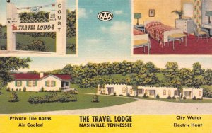 Nashville  Tennessee The Travel Lodge, Multi-View Linen Vintage Postcard U10340