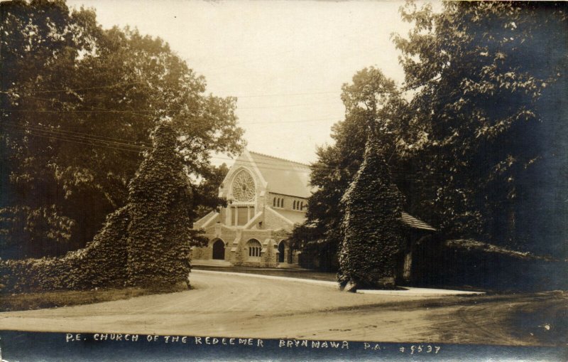 PC CPA US, PA, BRYN MAWR, CHURCH OF THE REDEEMER, REAL PHOTO POSTCARD (b8234)