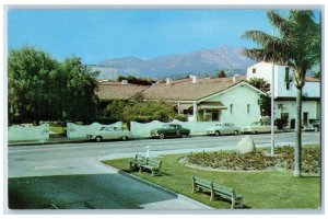 Santa Barbara California Postcard Casa Del Guerra Famous Old Adobe c1960's Cars