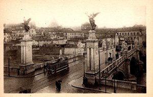 Rome, Italy - The Ponte Sant'Angelo Bridge - in the 1910s