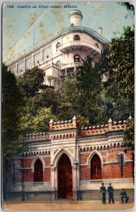 1910's Castillo de Chapultepec Mexico Building Gate with Guards Posted Postcard