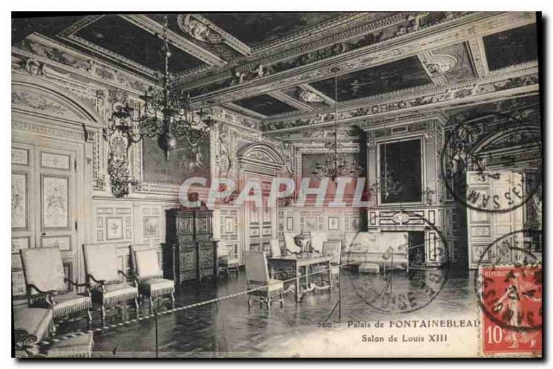 Old Postcard Palace of Fontainebleau Louis XIII salon