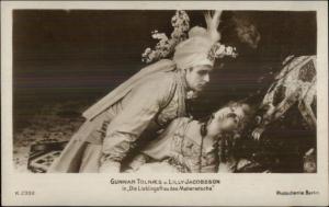 Actor & Actress Gunnar Tolnaes & Lilly Jacobson c1910 Real Photo Postcard