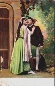 Romantic Couple In Love Kissing Vintage Postcard C140