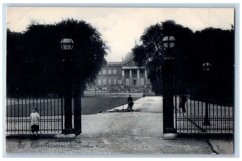 Laeken Brussels Belgium Postcard Royal Castle Entrance Gate c1910 Unposted